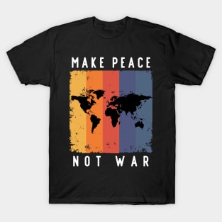 Make Peace Not War World Map T-Shirt